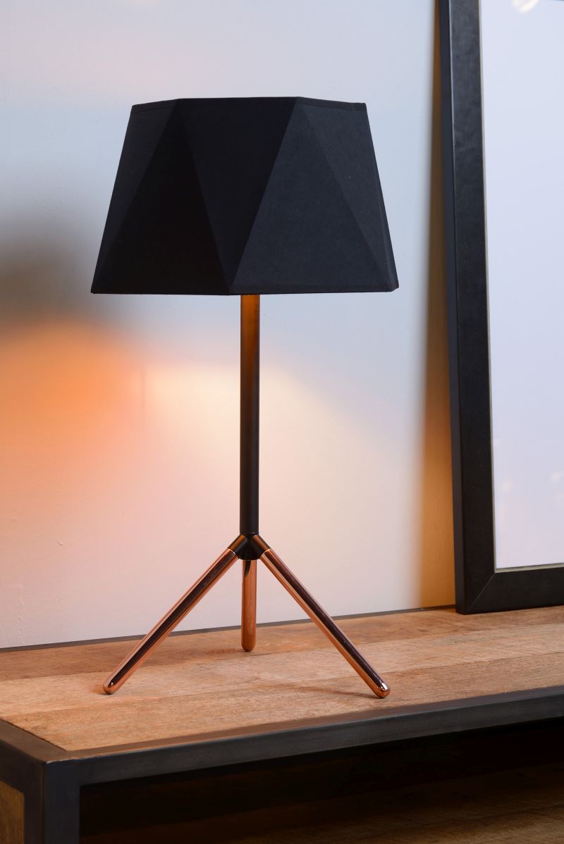 ALEGRO - Stolová lampa - E14 D32cm H57cm - čierna